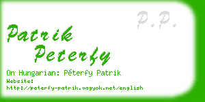 patrik peterfy business card