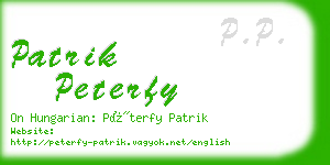 patrik peterfy business card